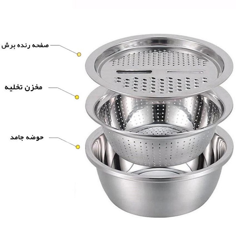 ست آبکش و لگن و رنده