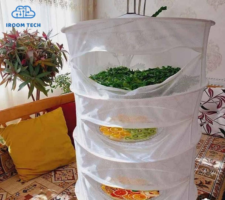 توری میوه خشک کن سه طبقه آویز با قطر ۵۶ سانتی متر مناسب خشک کردن میوه و سبزی در خانه